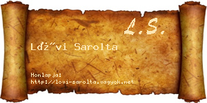 Lövi Sarolta névjegykártya