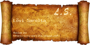 Lövi Sarolta névjegykártya